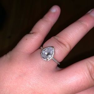 Pandora Sparkling Teardrop Halo Ring